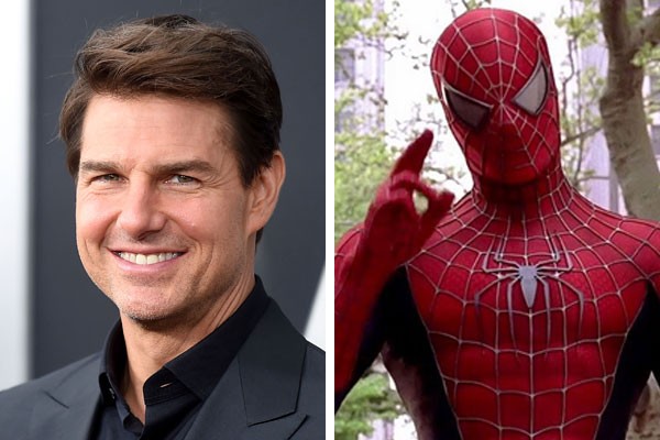 O ator Tom Cruise e o Homem-Aranha de Tobey Maguire  (Foto: Getty Images/Reprodução)