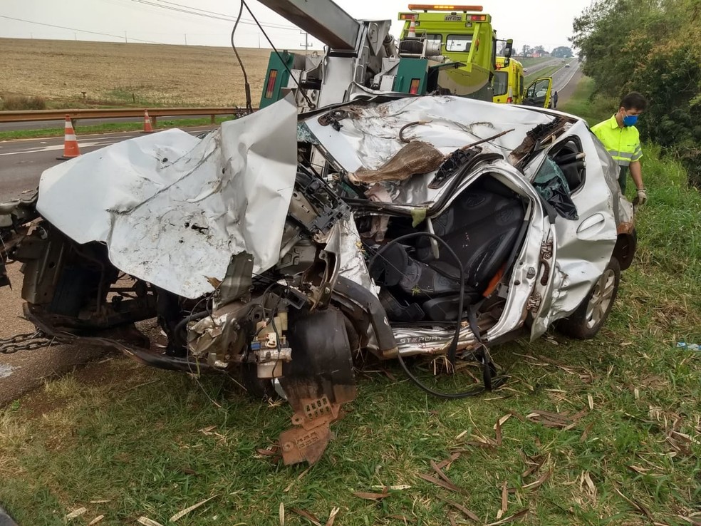 Acidente aconteceu nesta terça-feira (24), em Medianeira — Foto: William Brisida/RPC