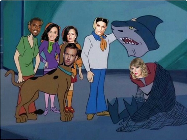 Uma piada nas redes sociais sobre a treta envolvendo Kim Kardashian, Taylor Swift e Kanye West (Foto: Twitter)