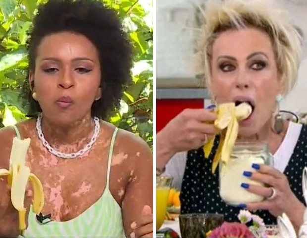 Além da Natália, Ana Maria Braga experimenta banana com leite em pó (Foto: TV Globo)