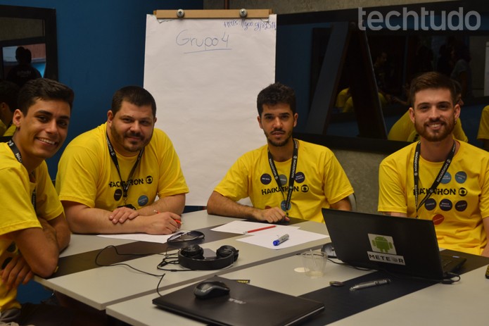 Grupo 4 - Hackathon Globo (Foto: Isabela Giantomaso / TechTudo)