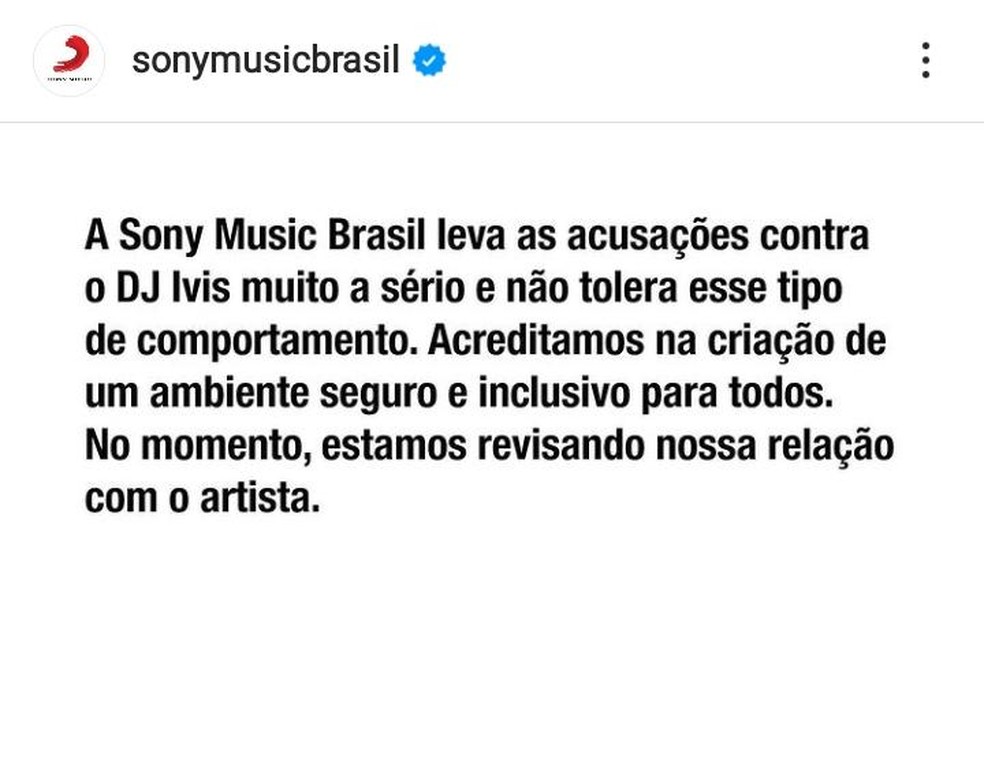 Gravadora Sony Music afirma que está revisando a relação com DJ Ivis, após denúncia de agressão contra a ex-mulher. — Foto: Instagram/ Reprodução