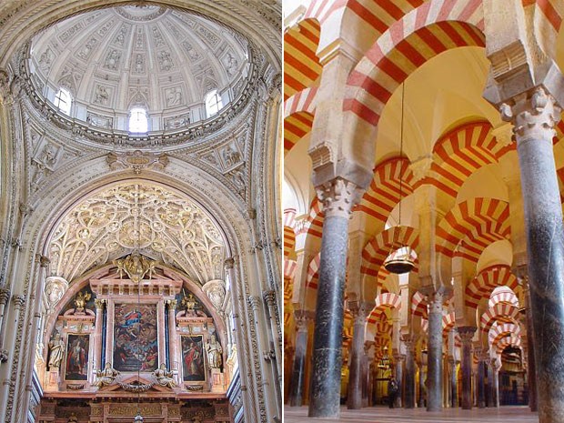 Montagem com catedral e arcos da mesquita de Córdoba, na Espanha (Foto: Divulgação)