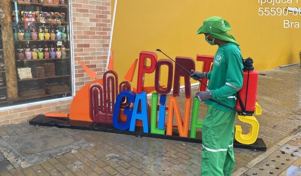 &Aacute;reas mais movimentadas de Porto de Galinhas ser&atilde;o sanitizadas, segundo a prefeitura de Ipojuca &mdash; Foto: Prefeitura de Ipojuca/Divulga&ccedil;&atilde;o