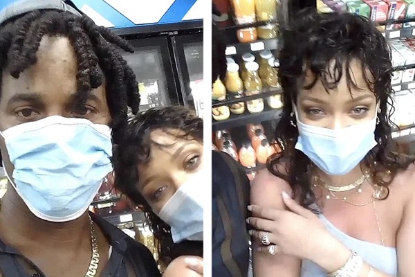 Fã encontrou Rihanna em posto de gasolina em Barbados (Foto: reprodução)