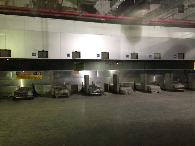 Novos balcões de check-in nas obras de ampliação do Terminal 1   (Foto: Káthia Mello/G1)