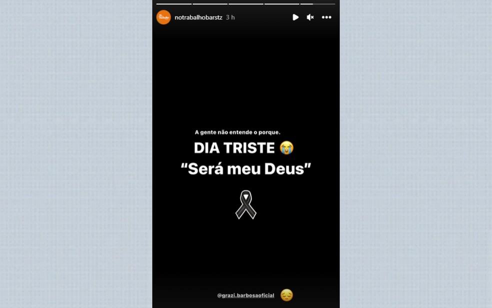 Por uma rede social, o bar que Grazi Barbosa se apresentou nesta quinta-feira (20) lamentou a morte da cantora — Foto: Reprodução/Redes sociais