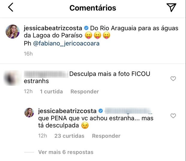 Publicação de Jéssica Costa (Foto: Reprodução/Instagram)