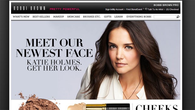 O site da Bobbi Brown anuncia o novo rosto da marca (Foto: Reprodução)