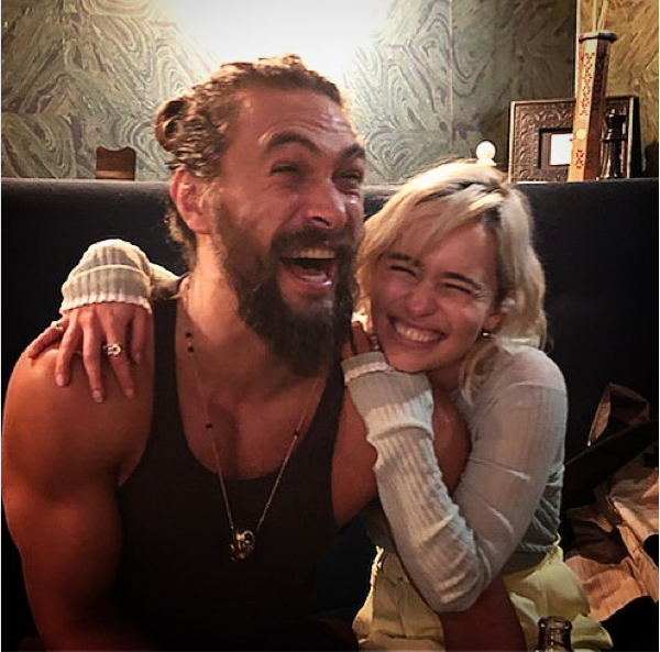Jason Momoa e Emilia Clarke  (Foto: Instagram)