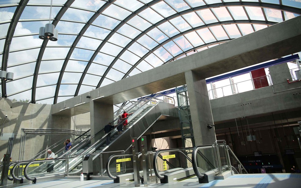 EstaÃ§Ã£o Eucaliptos, da Linha 5-LilÃ¡s do MetrÃ´, em Moema, Zona Sul de SÃ£o Paulo (Foto: Renato S. Cerqueira/Futura Press/EstadÃ£o ConteÃºdo)