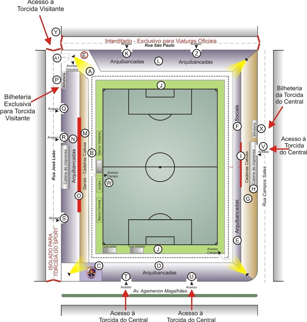 Esquema de segurança para Central x Sport (Foto: Divulgação / Polícia Militar)