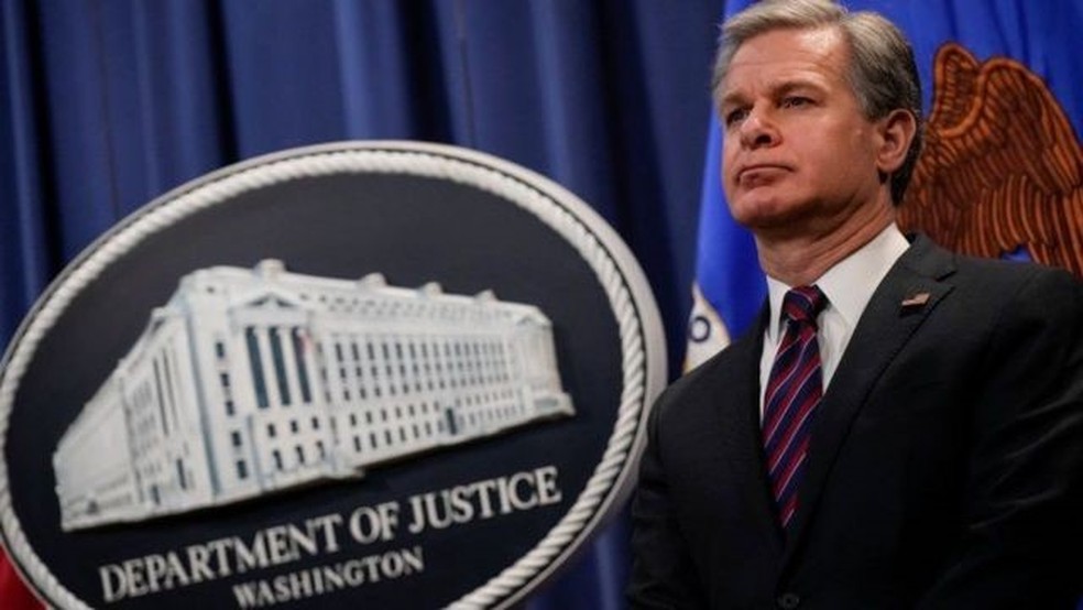 O diretor do FBI, Christopher Wray, conversou com a Fox News — Foto: GETTY IMAGES via BBC