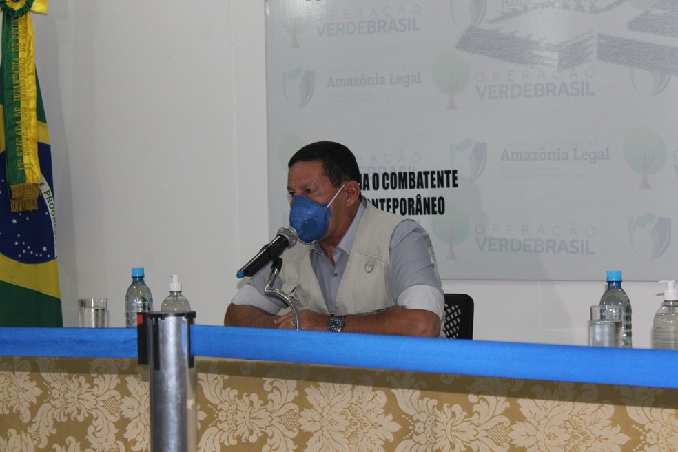 Em Rondônia, Mourão fala sobre a Operação Verde Brasil — Foto: Diêgo Holanda/G1