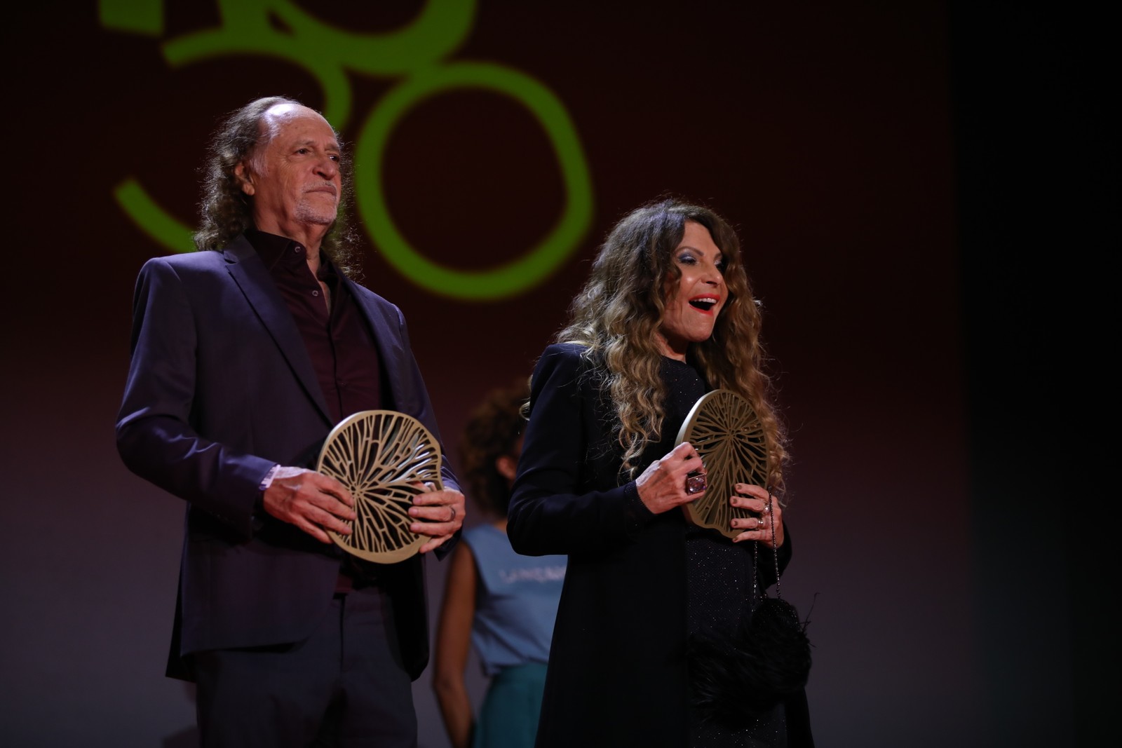 Alceu Valença e Elba Ramalho no Prêmio da Música Brasileira — Foto: Lucas Tavares