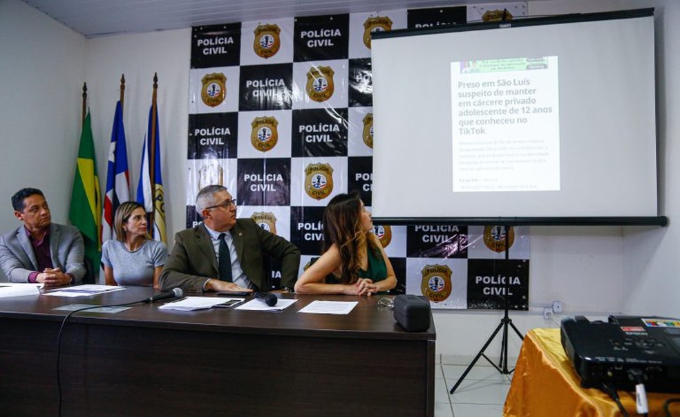 Coletiva de imprensa para apresentação do balanço final da Operação Átria no Maranhão — Foto: Handson Chagas/Divulgação