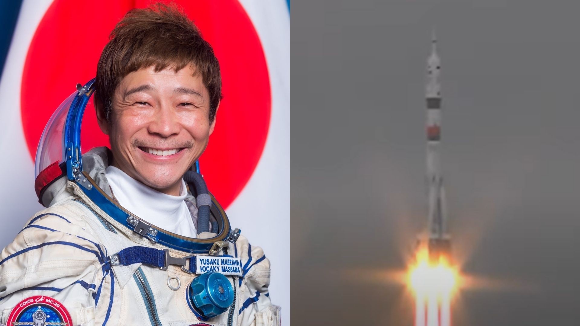 O bilionário japonês Yusaku Maezawa foi enviado ao espaço na espaçonave russa Soyuz (Foto: Yusaku Maezawa/Youtube/Reprodução/Twitter)