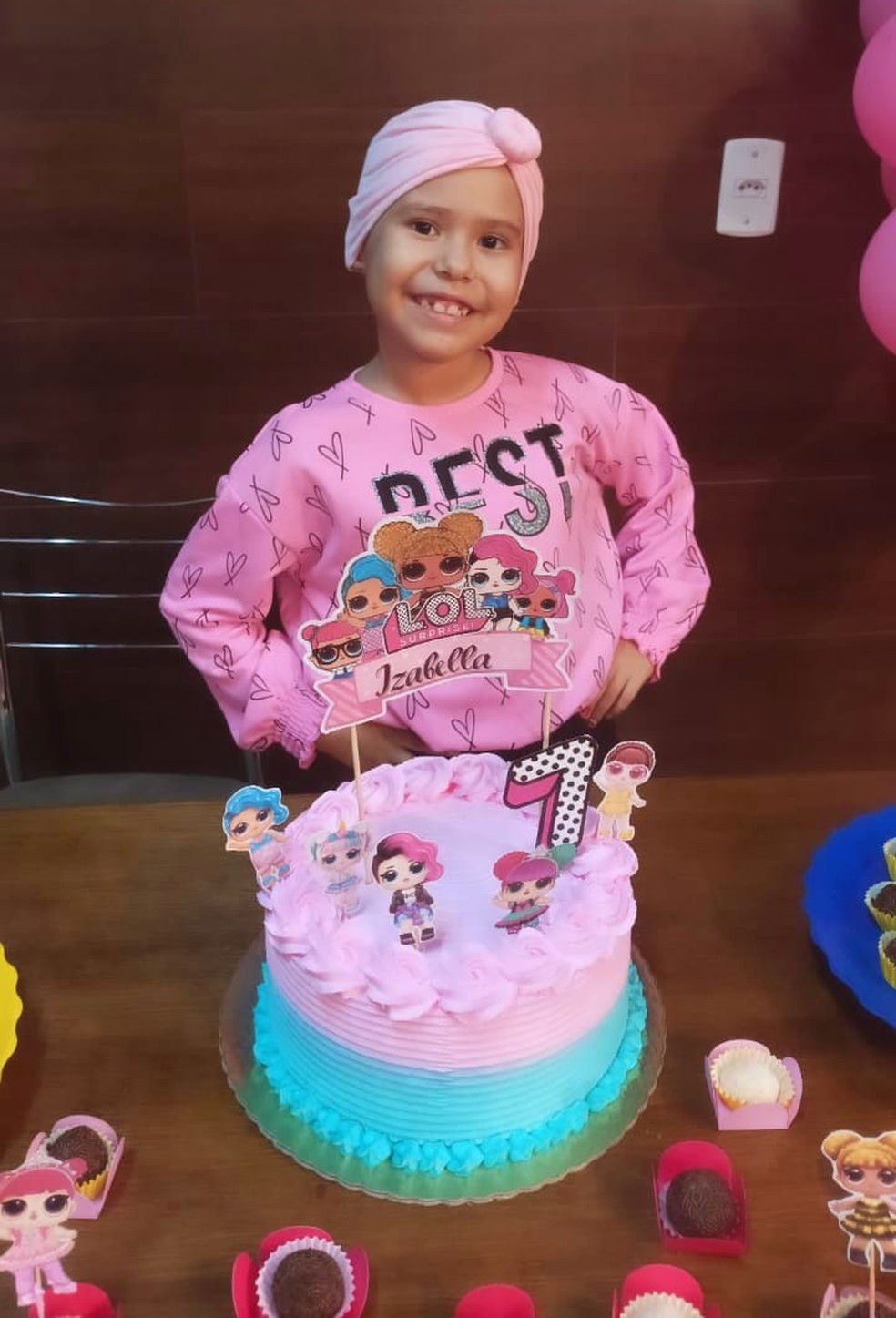 Izabella na comemoração de seus 7 anos  Foto: Arquivo Pessoal