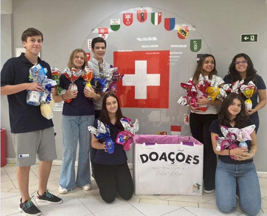 Em uma semana, alunos da Swiss International School arrecadaram 150 ovos para campanha de doação