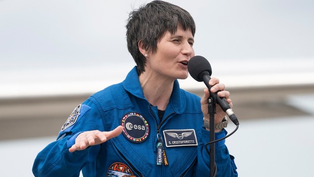 A italiana Samantha Cristoforetti se tornou a primeira mulher europeia a assumir o comando da Estação Espacial Internacional (ISS) (Foto: Reprodução/Twitter)