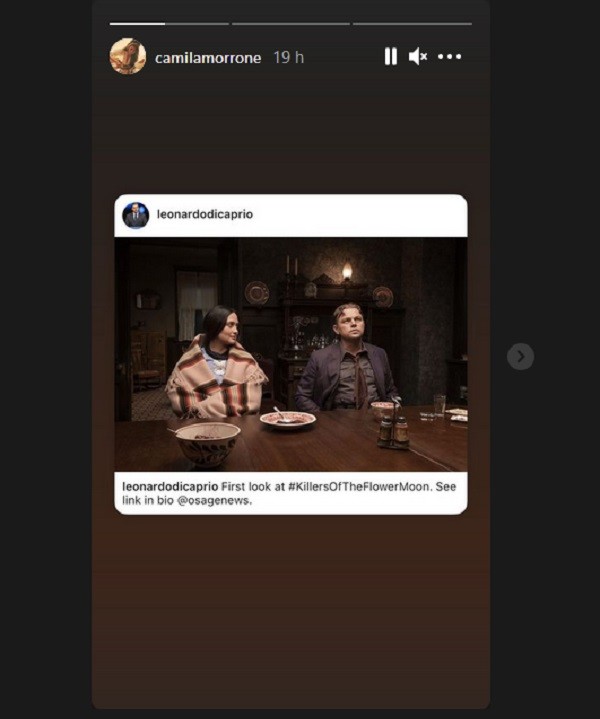 O post de Camila Morrone com uma raríssima referência ao namorado, o ator Leonardo DiCaprio (Foto: Instagram)