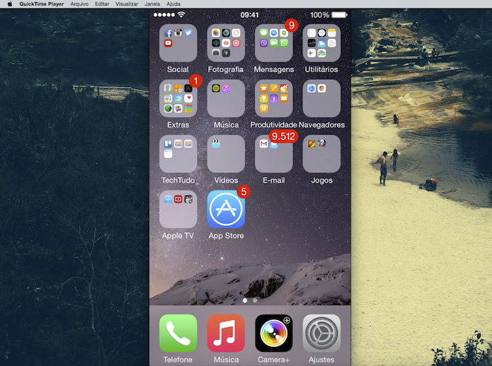 Gravando a tela do iOS no Yosemite (Foto: Reprodução/Marvin Costa)