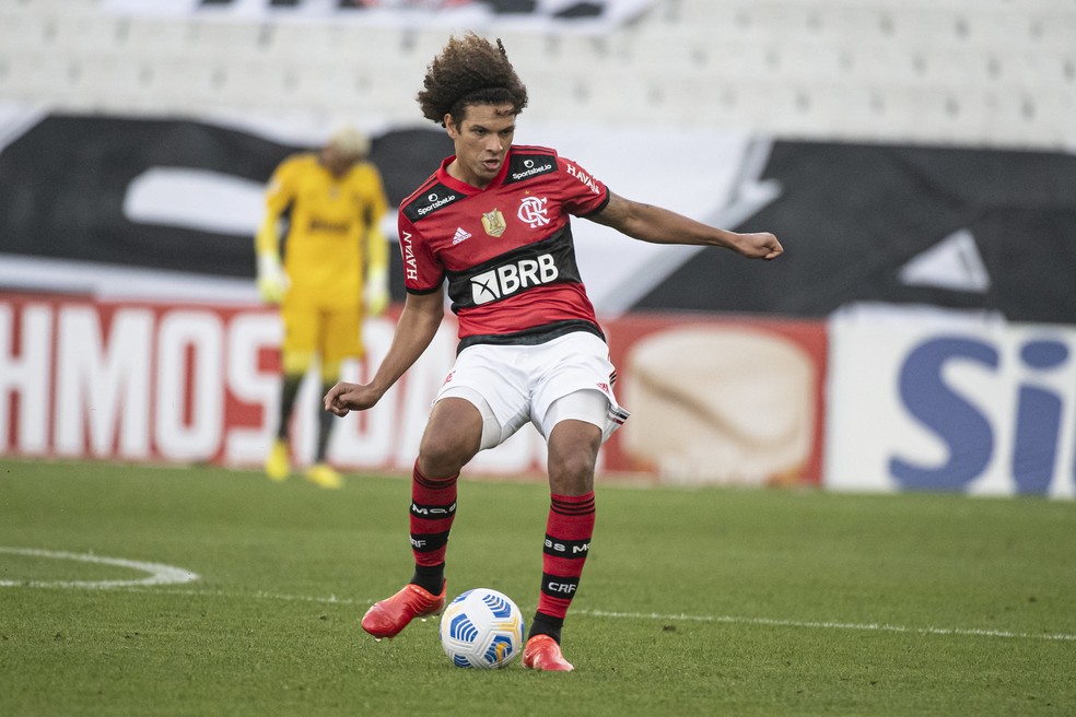 William Arão, do Flamengo, na vitória sobre o Corinthians — Foto: Alexandre Vidal/Flamengo