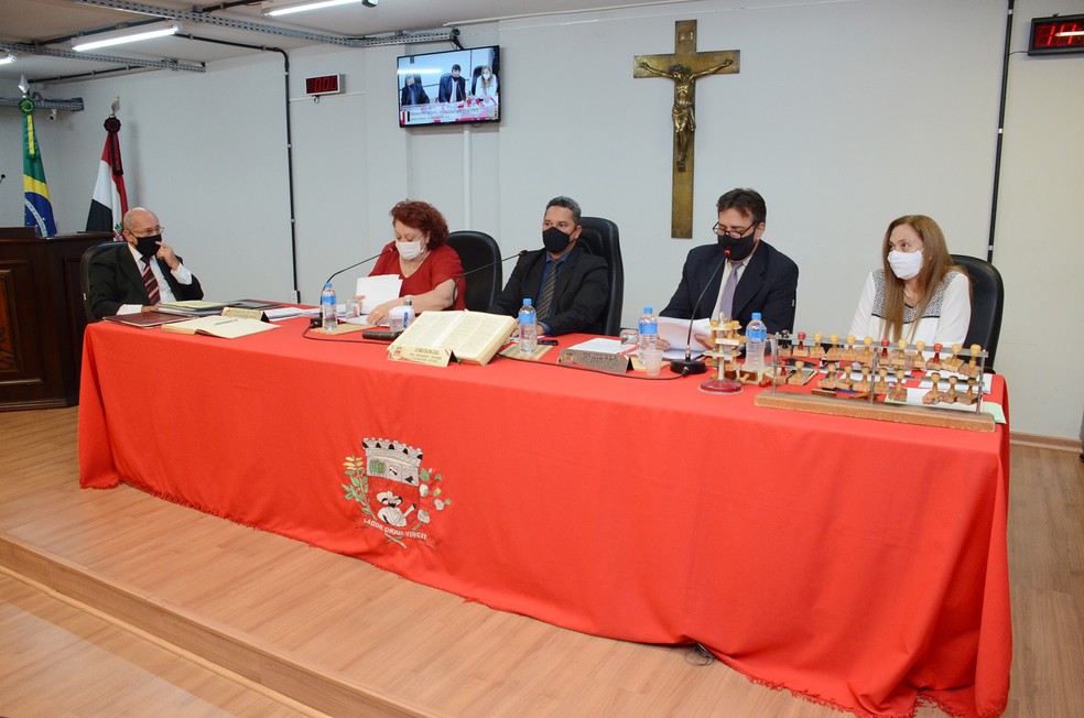 Sessão ordinária da Câmara de Presidente Prudente em 19 de outubro de 2020 — Foto: Câmara Municipal de Presidente Prudente