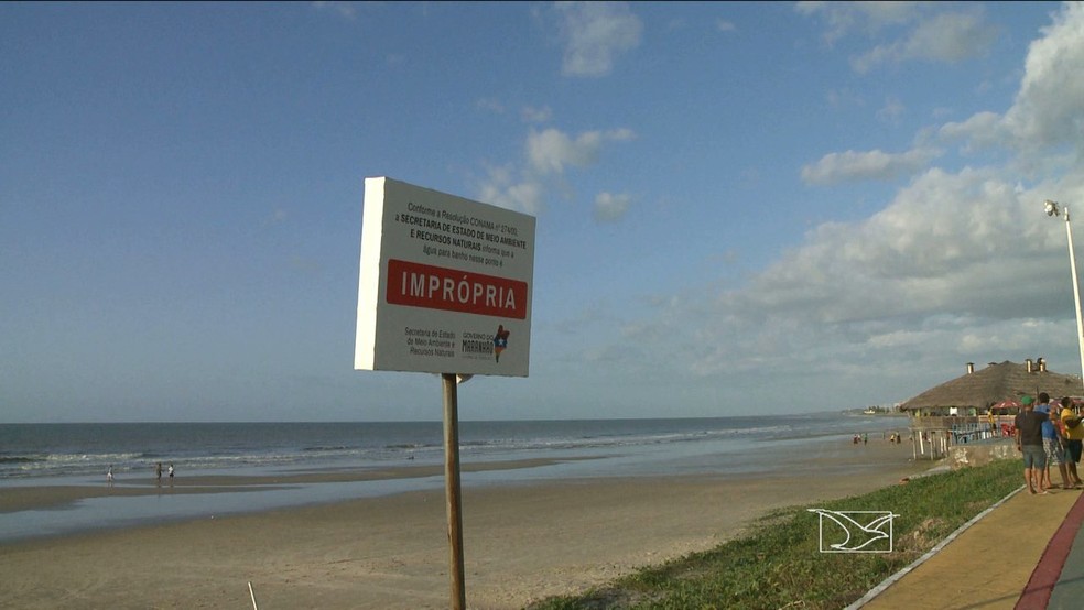 Todas as praias de São Luís estão impróprias ao banho  — Foto: Reprodução/TV Mirante