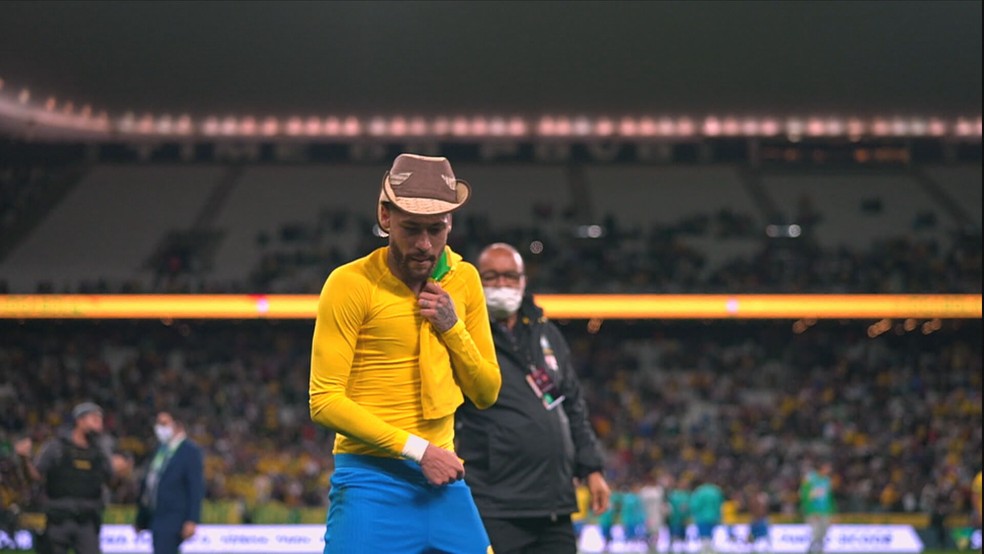 Neymar faz dancinha ao comemorar gol — Foto: Reprodução