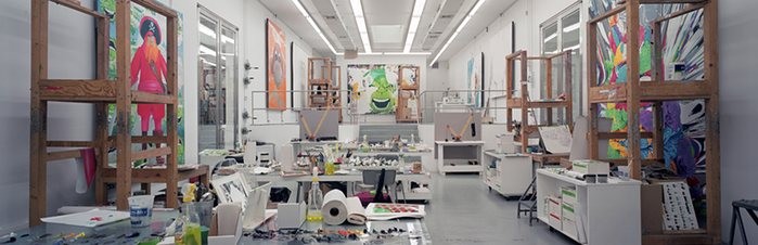 Estúdio do artista Jeff Koon, em Nova York. A foto é de 2005. (Foto: Reprodução)