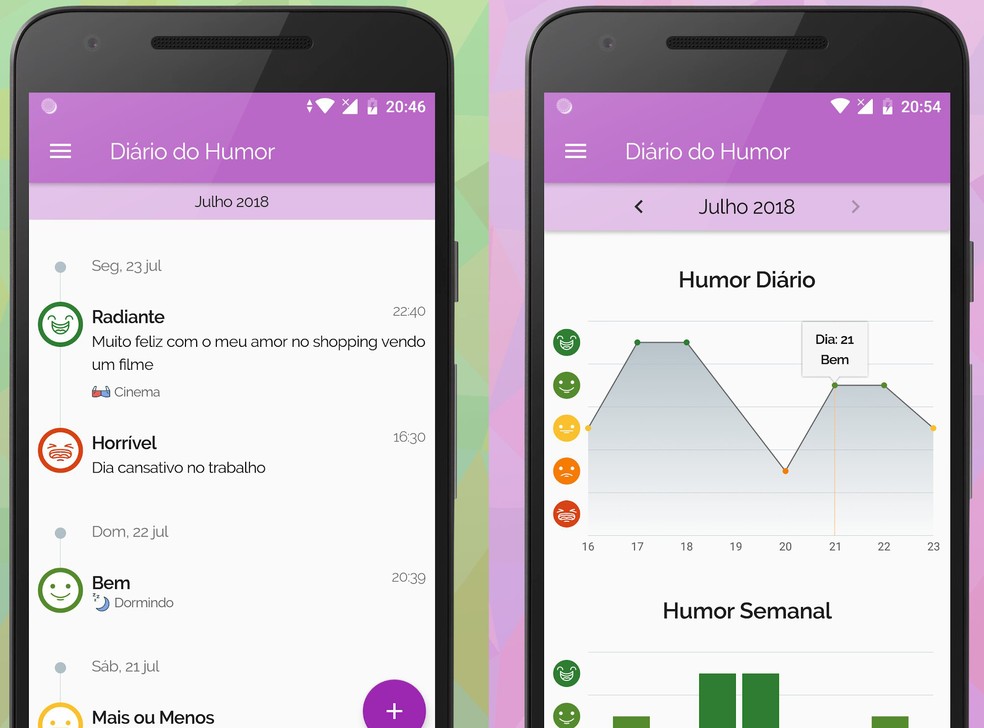 Controle e Monitor é um app para registrar diário de humor e controlar a ansiedade — Foto: Reprodução/Google Play Store