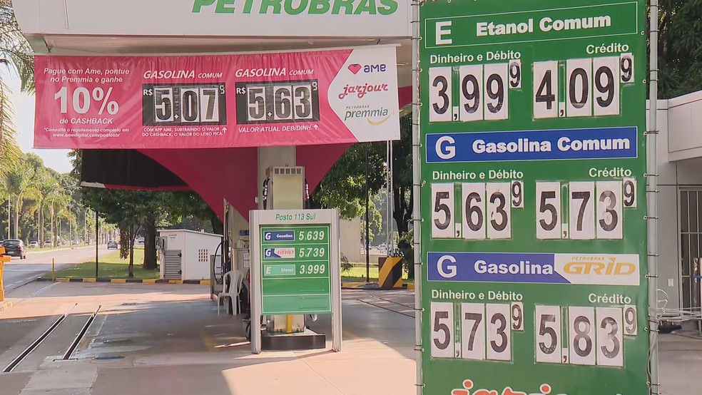 Posto de combustível no Distrito Federal — Foto: TV Globo/Reprodução 