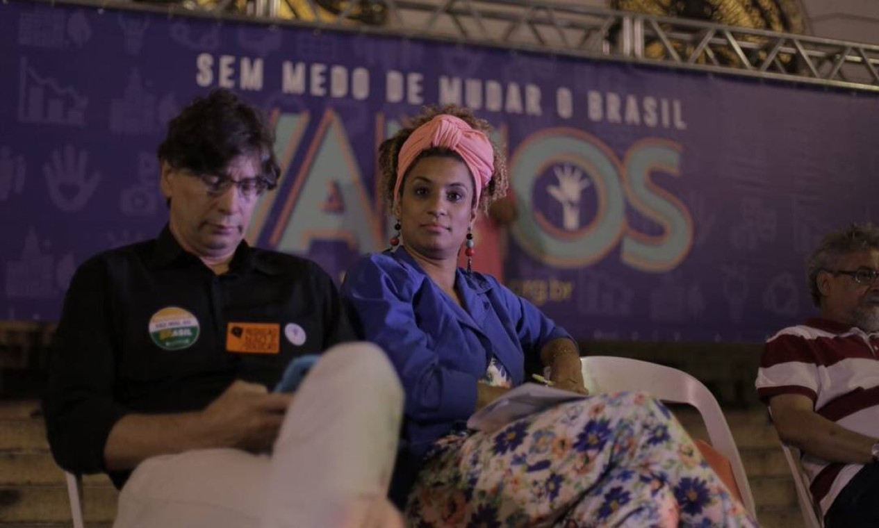 Marielle integra mesa de debate sobre economia, em setembro de 2017.  — Foto: Divulgação/PSOL