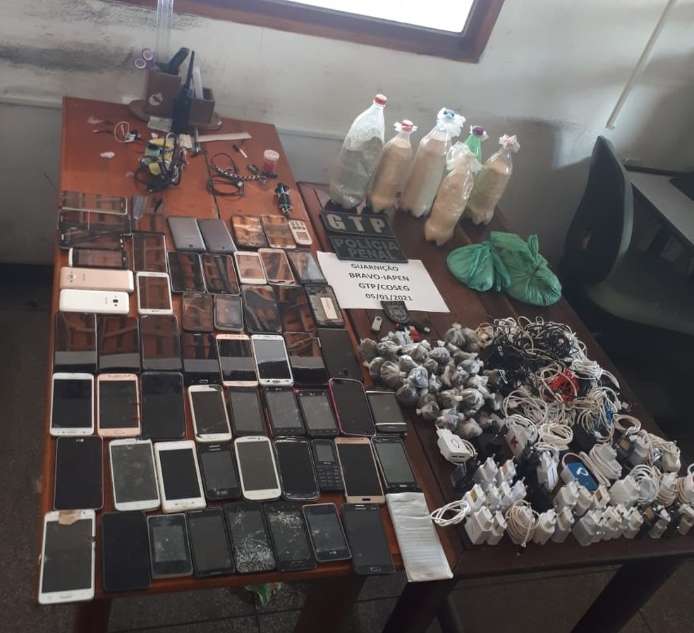 Material apreendido em janeiro no Pavilh&atilde;o F1 &mdash; Foto: Iapen/Divulga&ccedil;&atilde;o