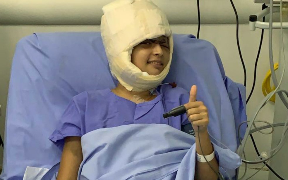 Débora Dantas de Oliveira, de 19 anos, no Hospital Especializado em Ribeirão Preto — Foto: Hospital Especializado/Divulgação