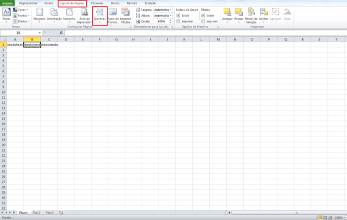 No Excel, vá em Layout de página (Foto: Reprodução/Luana Marfim)