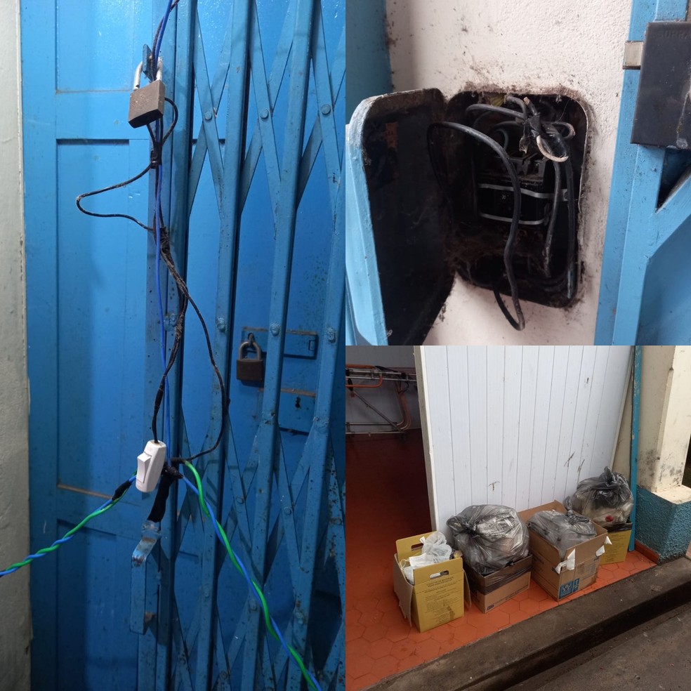 Parte elétrica do hospital está comprometida e não há local adequado para lixo  — Foto: Divulgação 