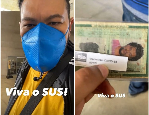 Babu Santana é vacinado contra Covid-19 (Foto: Reprodução/Instagram)