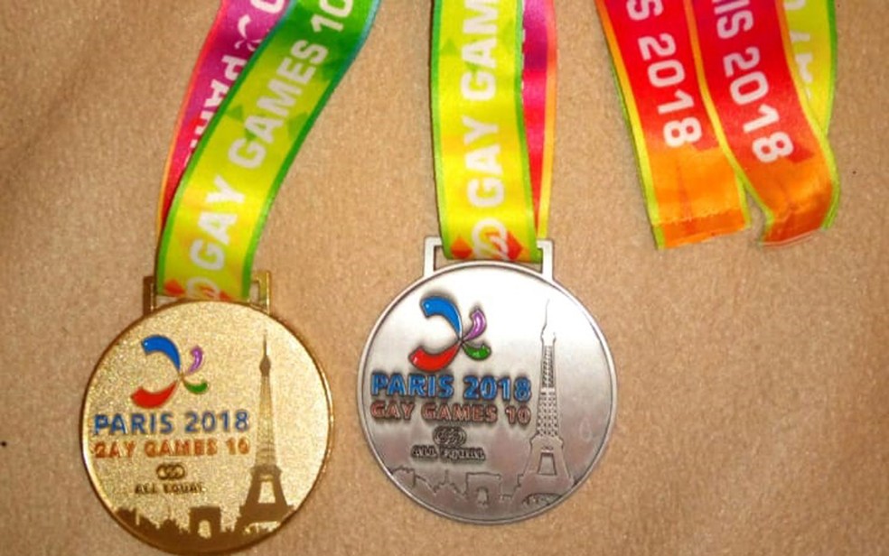 Medalhas do Gay Games de Paris (Foto: Arquivo pessoal/Ana Luiza dos Anjos Garcez)