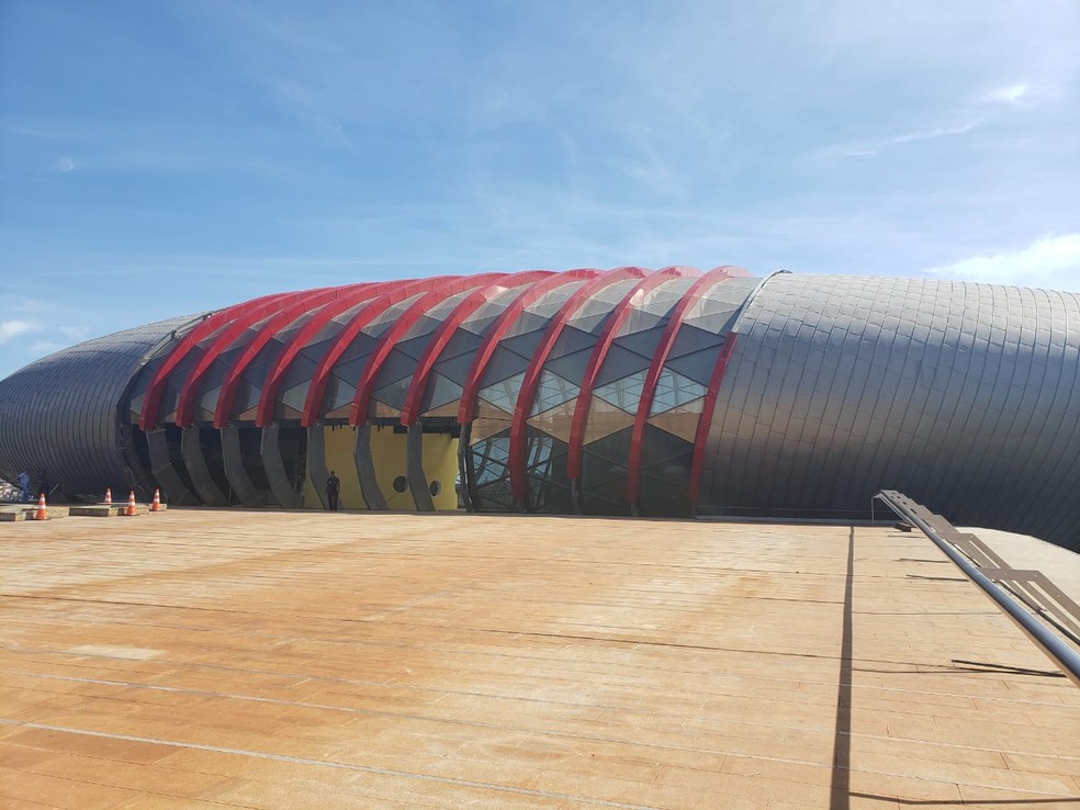 Cerca de 20% das obras do Aquário do Pantanal, em Campo Grande, ainda precisam ser concluídas; obras estão paralisadas desde 2015 — Foto: Fabiano Arruda/TV Morena