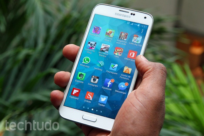 Novo Galaxy S5 traz processador mais potentes para desempenhar melhor em jogos (Foto: Luciana Maline/TechTudo) (Foto: Novo Galaxy S5 traz processador mais potentes para desempenhar melhor em jogos (Foto: Luciana Maline/TechTudo))