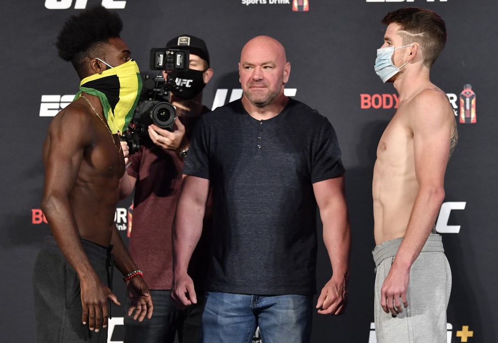 Aljamain Sterling e Cory Sandhagen lutam UFC 250 pelo direito de disputar o cinturão peso-galo — Foto: Getty Images