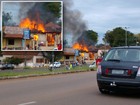 Fogo em casa de madeira forma imagem de um rosto, no Paraná