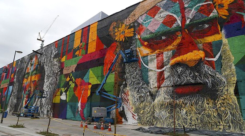 Grafite feito pelo Kobra: artista ganhou fama mundial (Foto: Reprodução)