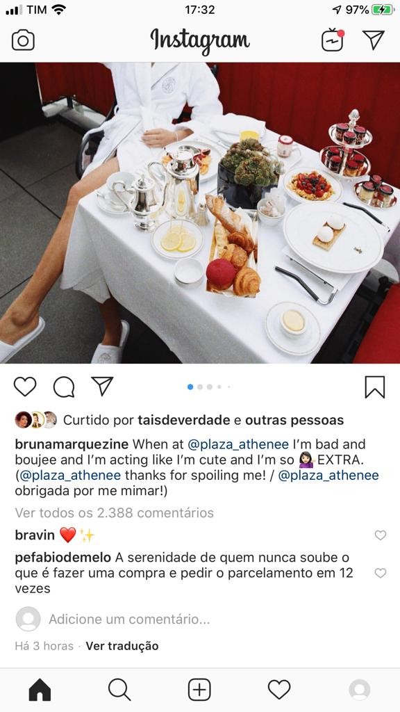 Padre Fábio de Melo comenta foto postada por Bruna Marquezine (Foto: Reprodução/Instagram)