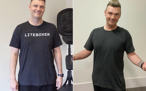 Nick Carter mostra antes e depois de perder 4,5 kg: "A jornada continua"