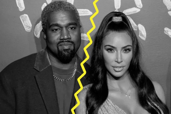 Kanye West e Kim Kardashian (Foto: Getty Images (com modificações))