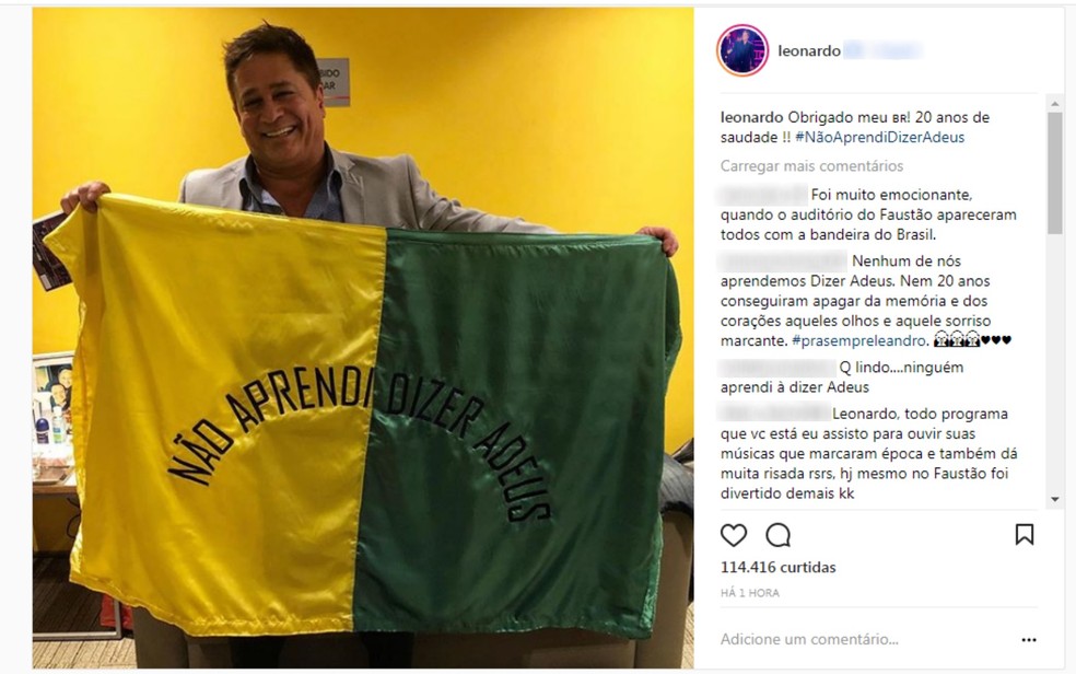 Leonardo faz post na web lembrando 20 anos da morte do irmão Leandro (Foto: Reprodução/Instagram)