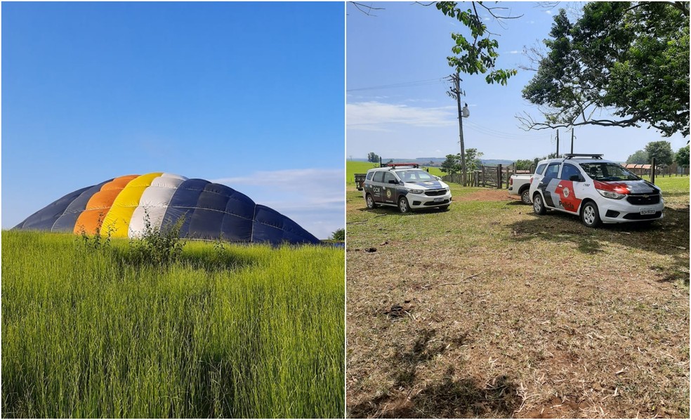 Balão com cinco ocupantes fez pouso forçado em fazenda de Boituva, em março deste ano — Foto: Arquivo Pessoal 